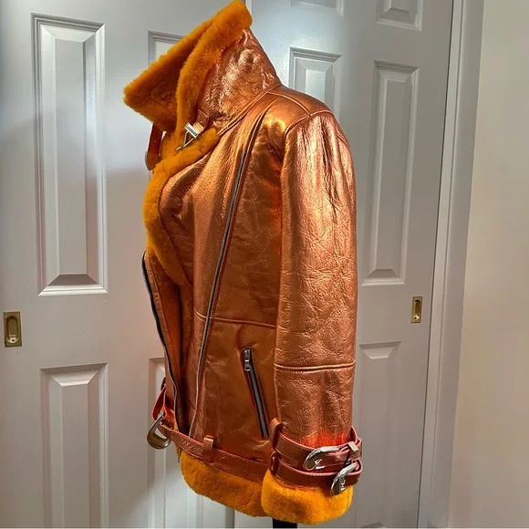 Free People DanCassab Wonder Metallic orange Jacket